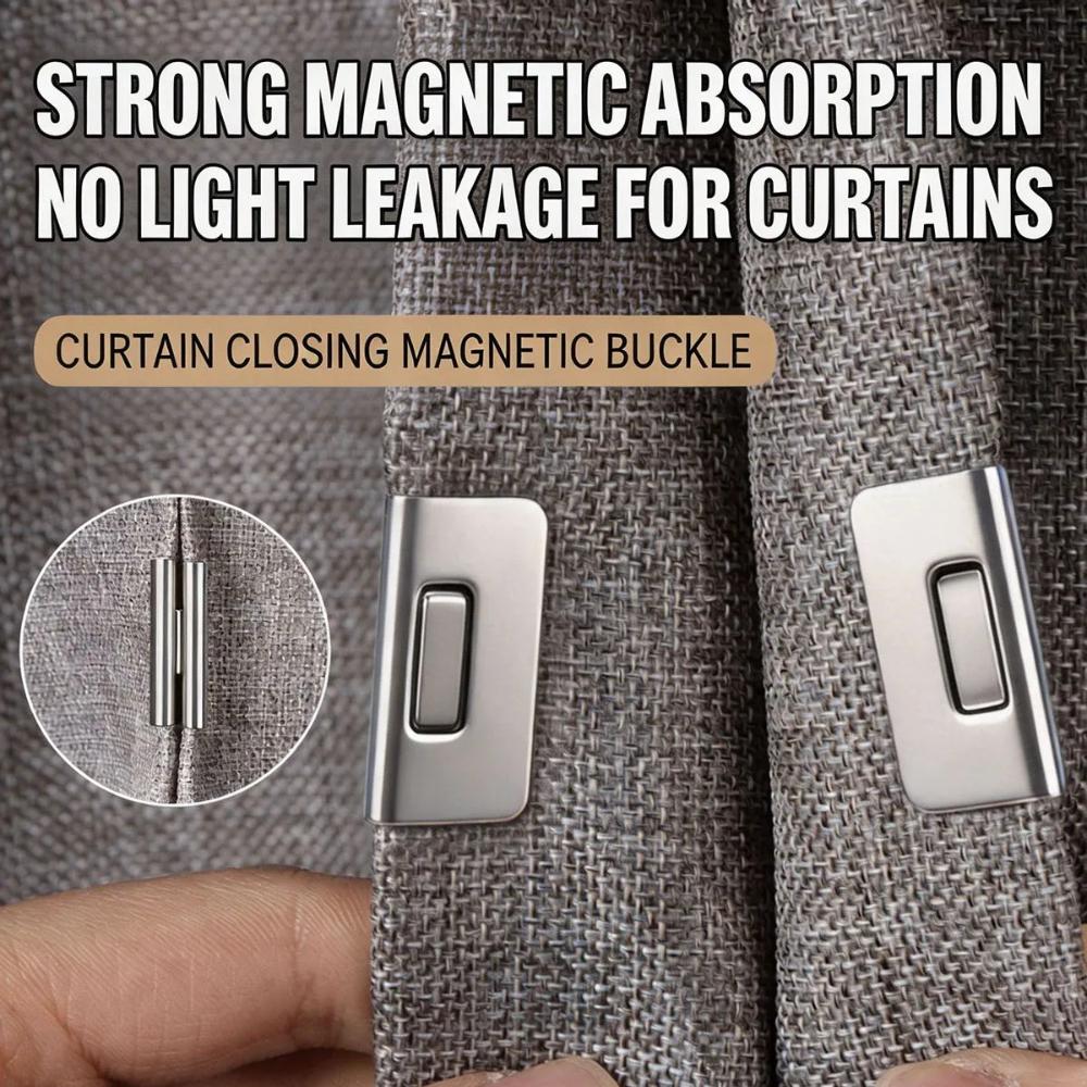 1-10 Pair Magnetic Curtain Clips Nail Free Blackout Closure Clips Keep Curtain Closed Prevent Light Leaking for Bedroom Office