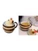 Ceramic Mug Cute Capybara Water Bucket Shape Cup Porcelain Coffee Cups Dringking Cup with Handle & Lid Christmas Gift
