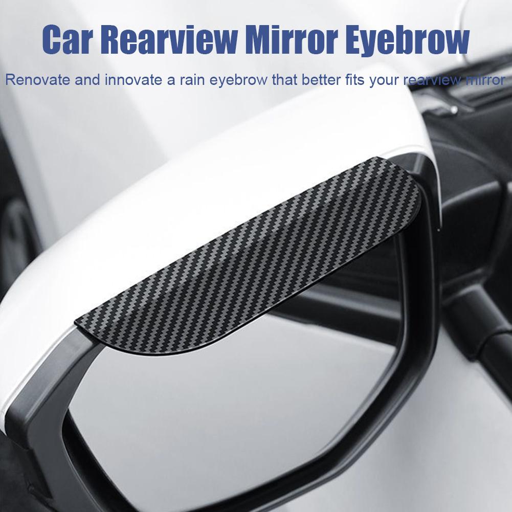 2Pcs Carbon Fiber Car Rearview Mirror Rain Shield Eyebrow Flexible Car Rearview Mirror Rain Shield Protector Eyebrow Rain Cover