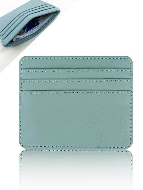 Slim ID and Bank Card Holder Wallet for Men and Women Business PU Leather Card Protector Case Coin Cards Cover Pouch Bag