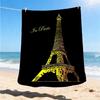 1 Stück Eiffelturm-Druck Outdoor Weiche Polyester-Flanell-Kuscheldecke Vielseitig für alle Jahreszeiten , Weich , Gemütlich , Warm All-Season gesteppte Decke ,