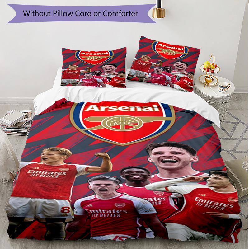 3pcs Duvet Cover Set (1*Duvet Cover + 2*Pillowcase, Without Core), football team.C Print Soft All‑Season Bedding Set, Home Bedroom Decor Gift