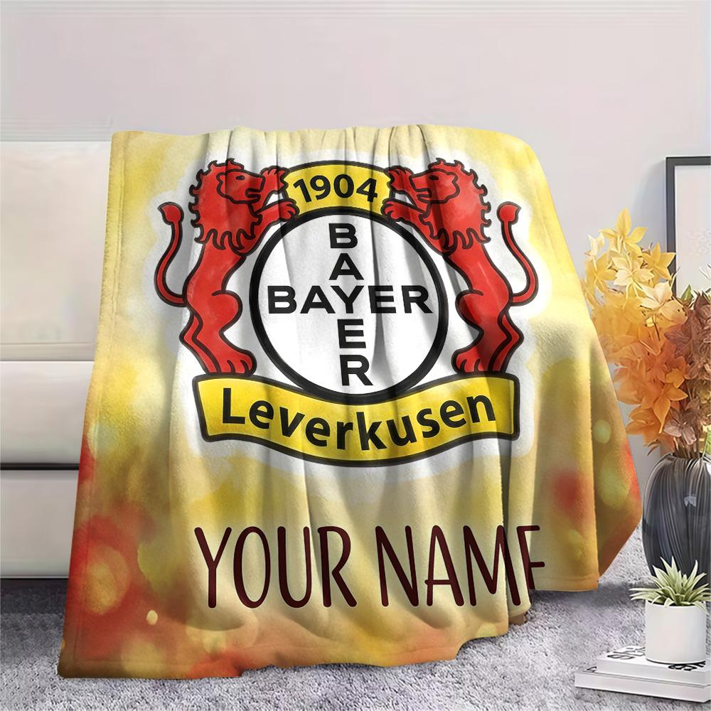 Custom Name Bayer Leverkusen Flannel Blanket, High Quality Comfortable for All Seasons, Home Decor, Warmth and Comfort