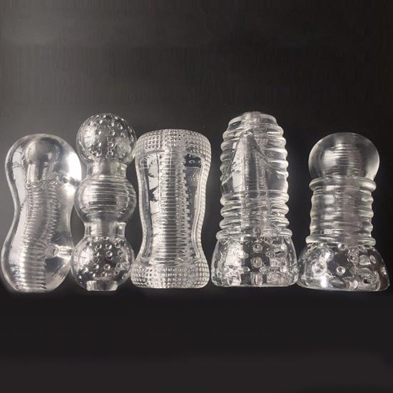 Transparent Soft Silicone Masturbator Aircraft Cup Men Penis Trainer Sex Toy