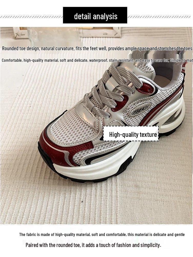 Trendy Dámské Platformové Dad Tenisky s Silnou Podrážkou - Jaro/Podzim 2025 Street Style