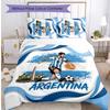 Set Biancheria da Letto Stampata Calcio Argentina 3 Pezzi Copriletto Traspirante Accogliente come Regalo per Inaugurazione Casa o Festa
