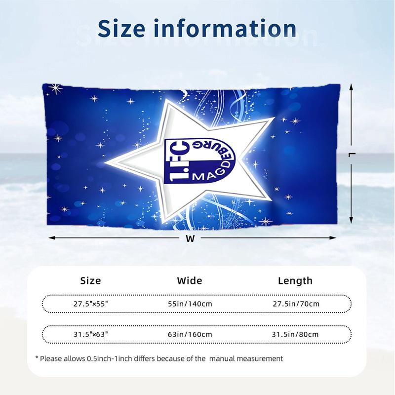 1. FC Magdeburg (1) Theme Beach Towel Sand Resistant Soft And Comfortable Suitable For The Pool Camping Yoga And Diving A Travel