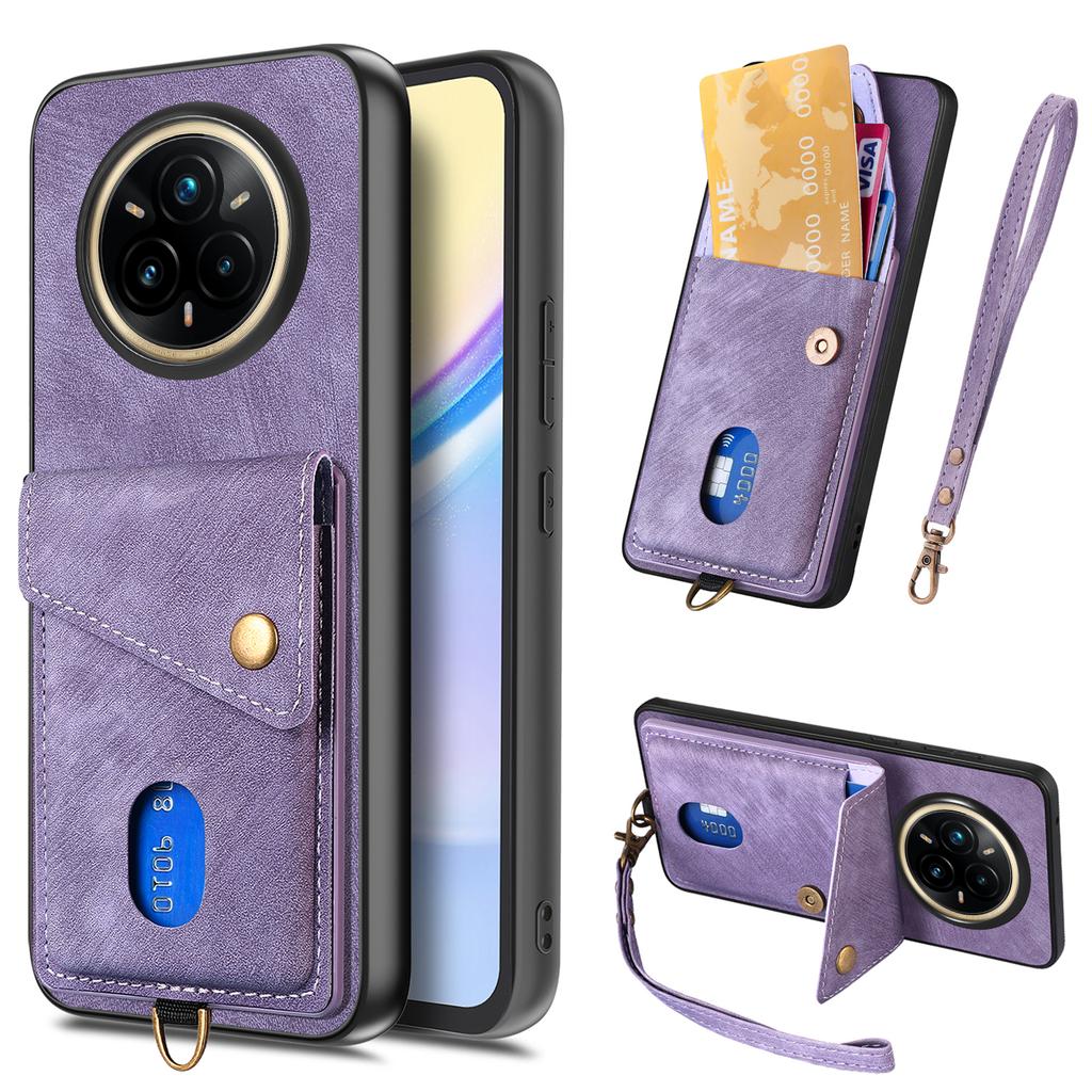 For Realme 14 Pro 5G Case with Card Holder Kickstand Leather Phone Back Cover