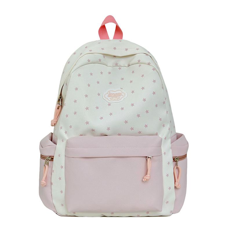 New Small and Fresh Backpack, Junior High School Student Schoolbag, Women's Versatile Contrasting Color Casual Backpack, Large-capacity Backpack.