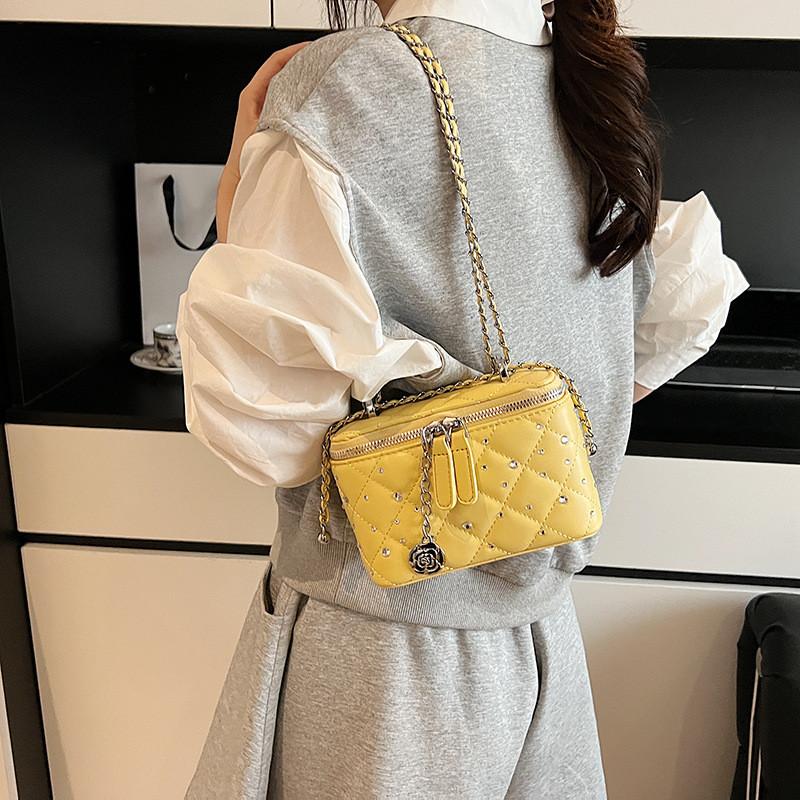 IELGY Diamond Chain Diamond Small Square Bag All-Match Shoulder Messenger Bag