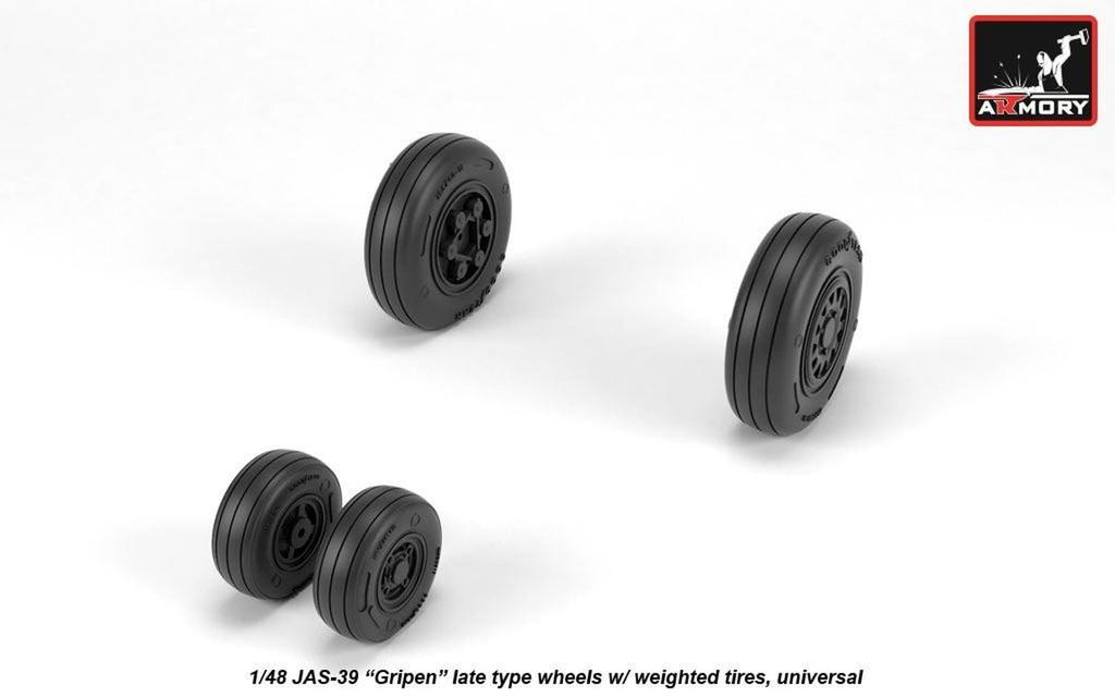 Armory Gripen Late Model Wheels Plastic Model Parts AMRAW48504 1/48 JAS-39 Weight-Deformable (Airplane)