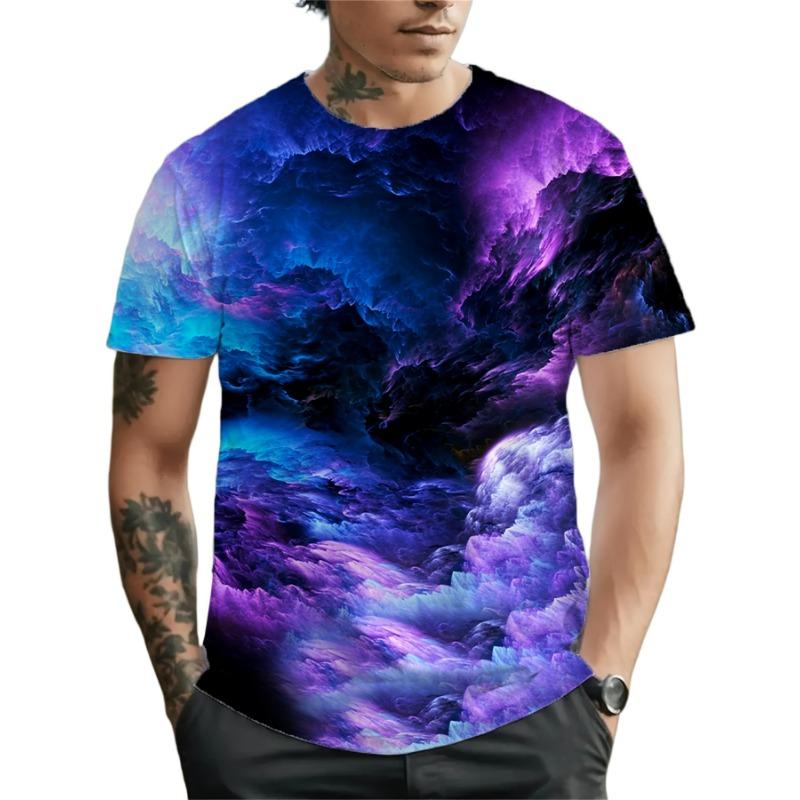 2026 new summer men s fashion digital printed short sleeves S