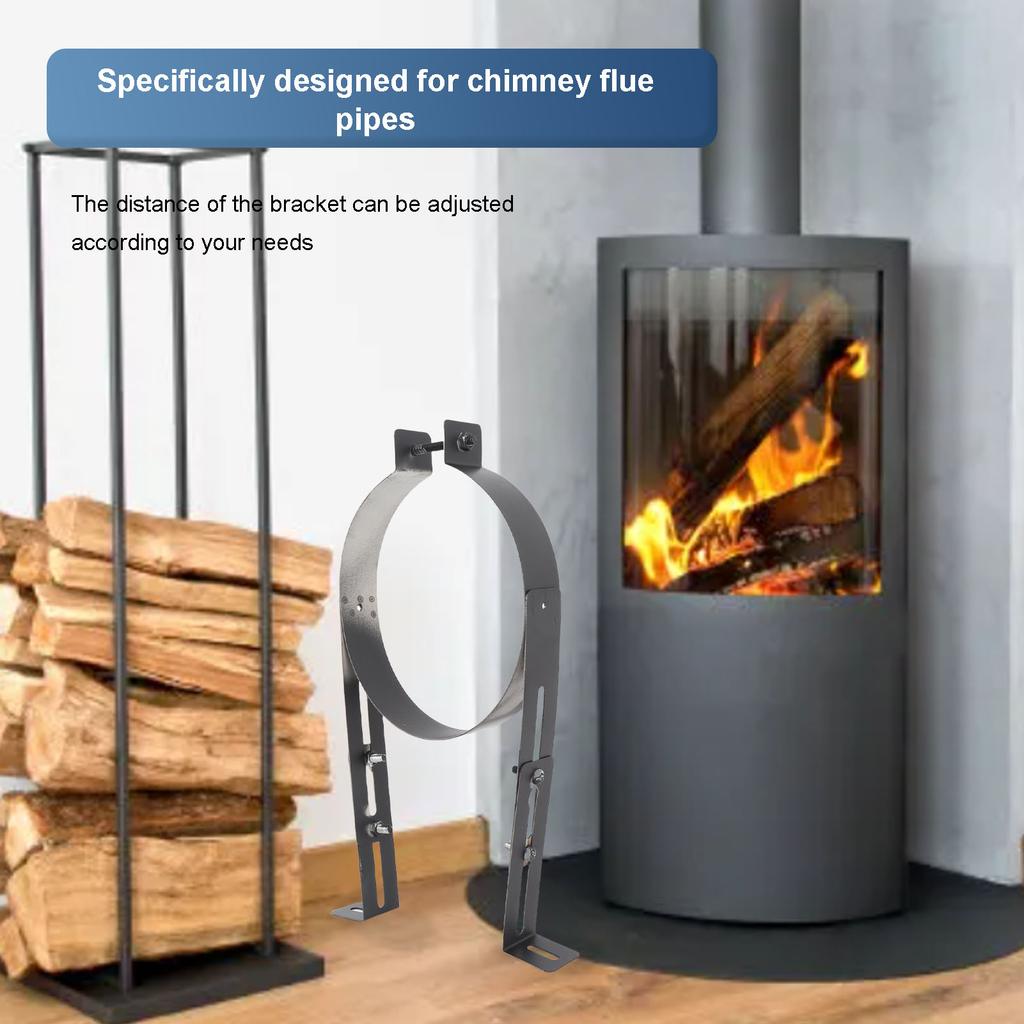 Suport pentru țeavă de coș din oțel inoxidabil, reglabil, suport pentru țeavă de coș, clemă pentru căptușeala coșului de fum, accesoriu de fixare pentru țeavă de șemineu