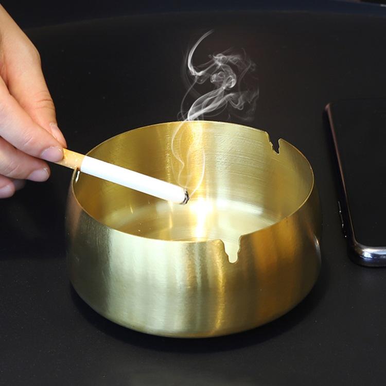 Windproof Stainless Steel Luxury Ashtray for Home, Restaurant, Hotel & Guesthouse - Customizable Logo