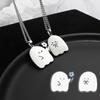 Set of 2 Cute Specter Necklaces Pendant Necklace Women Necklace Stainless Steel Texture Pendant Necklaces Birthday Gifts