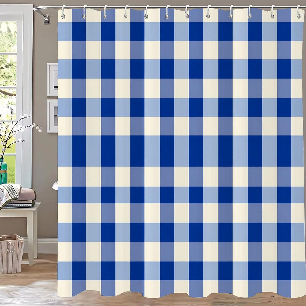Modern Lines Bathroom Curtain Colored Plaid Pattern Shower Curtain Bohemian Home Bathroom Decor Polyester Shower Curtains