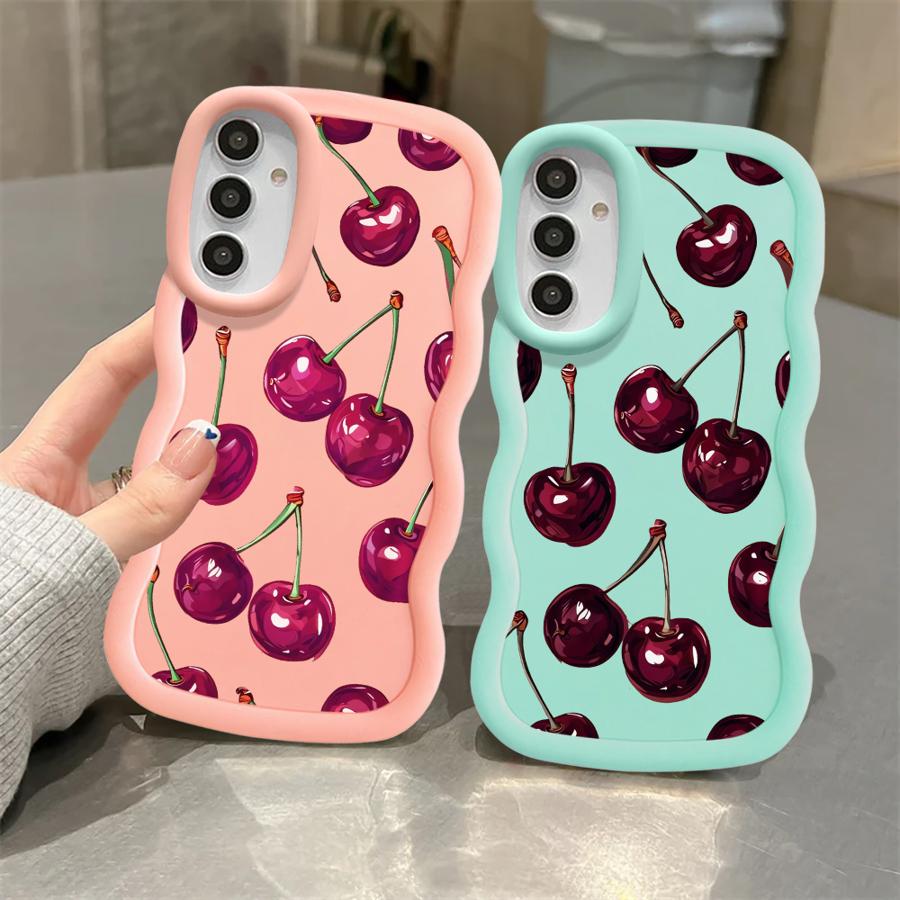 Soft Phone Cover Case for Samsung Galaxy A52 A21s A13 A16 A11 A15 A14 A12 A03 A06 A23 A05 A33 A22 A04 A53 Fruit Cherry