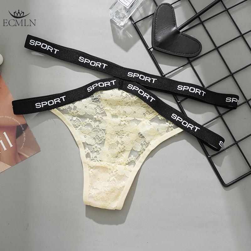 Women's Sexy T-Back Underwear Panties G-String Lace Thongs Briefs Female Fashion Letter Panties Underwear Lingerie