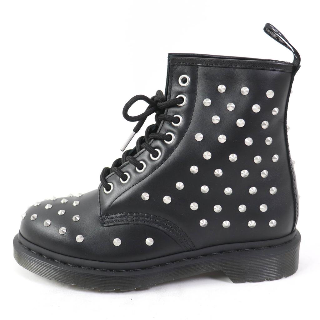 Pristine Dr.Martens short boots 1460 STUD 8-hole Black Silver leather 27040001 Used