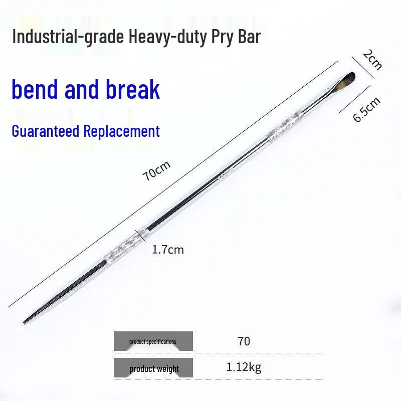 Chrome-Plated Carbon Steel Pry Bar: 30cm to 1m, Round, Quenched, Durable for Tire Removal