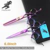 6.0" Plum Blossom 720° Rotating Handle Multi-Function Hairdressing Scissors: Color Straight, Serrated, and Thinning Shears