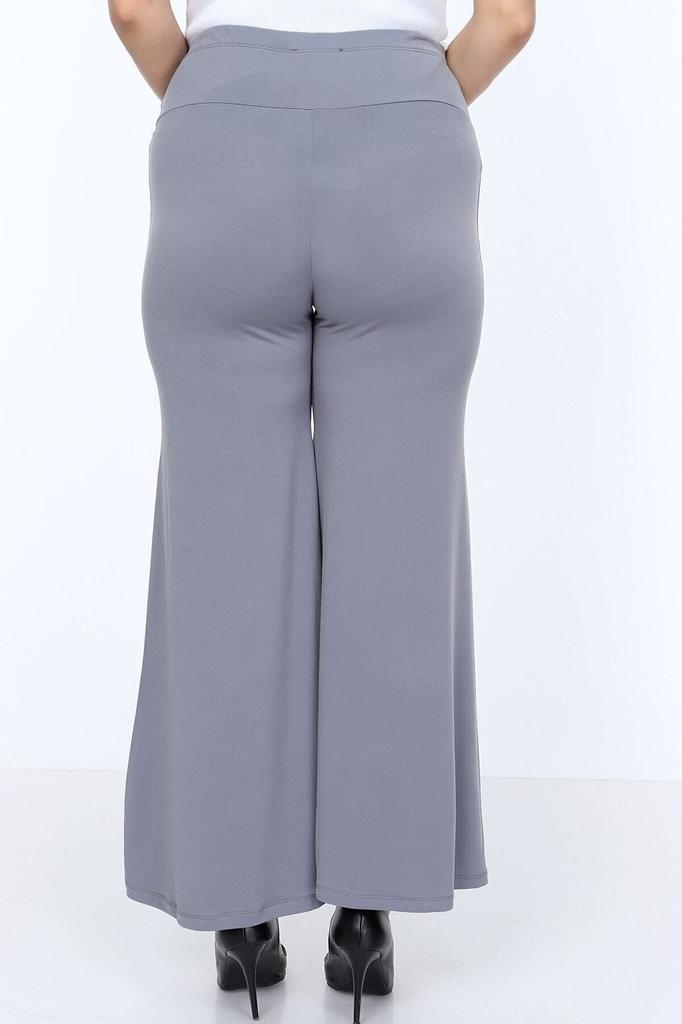 Damen Stil Übergröße Hose - Sandy Lange Palazzo Graue Hose