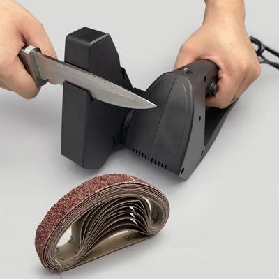 Profesionální elektrický brousek na nože Bruska Pásy do kuchyně Ostřící stroj Broušení Dřevorubecké nářadí Sada