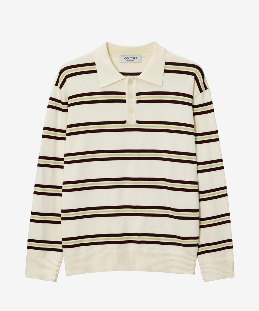 MINDBRIDGE [Couture] Multi-Stripe Collar Semi-Oversized Knit - 2 Colors