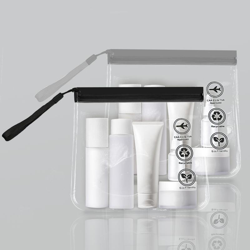 1 stücke Gepäck Transparent Reise Verwenden Auslaufsicher Flug Make-Up Wasserdicht Für Frauen Wiederverwendbare Flughafen Sicherheit Kulturbeutel