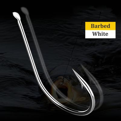 50pcs High-carbon Steel Hook 1#-10# Barbed Long-handled Fish Hook For Carp Fishing Tackle