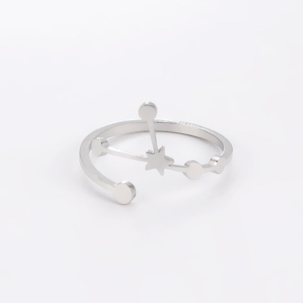 COOLTIME Женское кольцо 12 созвездий Нержавеющая сталь Зодиак Регулируемые кольца Лев Дева Весы Рыбы Украшения Подарок на день рождения resizable