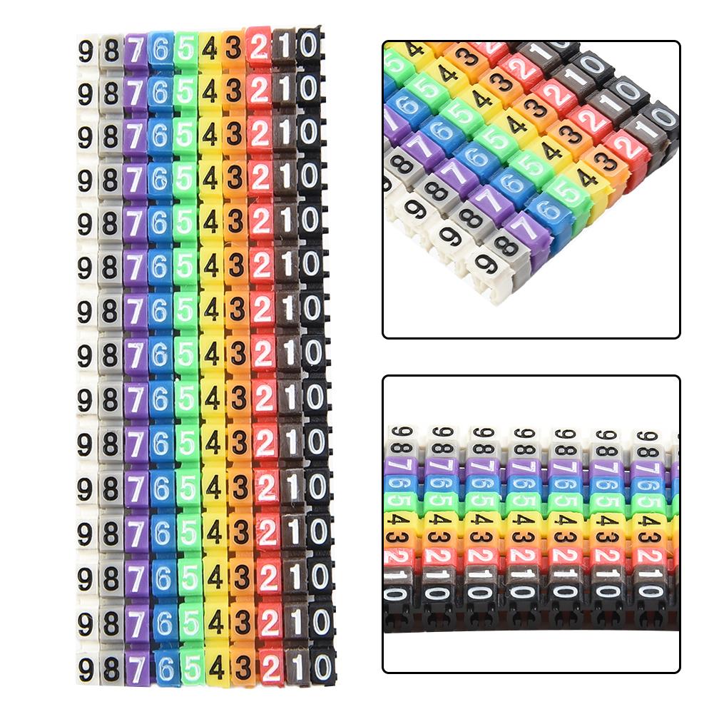 C-Type Wire Number Box Cable Markers Clip-on Design Colourful For Wire 1.5-6mm