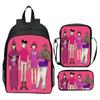 Gorillaz UK Virtual Band Printed Cartoon Backpack 3-Piece Set School Bag Lightweight Large Capacity