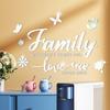 Family Letter Mirror Wall Stickers 3D Acrylic Wall Decal DIY Removable Wall Art Decor Butterfly Mural Stickers for Home Decor