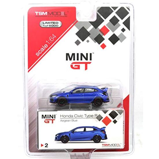 MINI GT 164 Scale MiJo TOYS EXCLUSIVE Honda Civic Type R (FK8) Aegean Blue Left-Hand Drive MGT00002