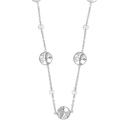 [R4953] - Handgefertigte Silberkette 'Lebensbaum' silberweiß (Rhodium) - 9mm