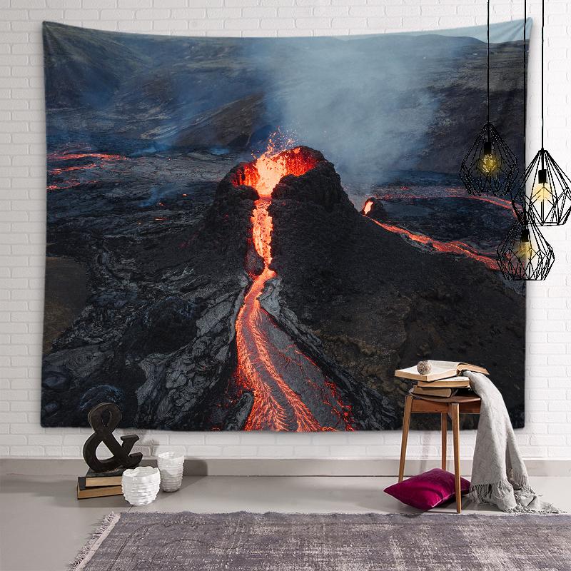 Volcanic Lava Eruption Landscape Wall Decor Tapestry Room Wall Art Personality Tapestry Living Room Bedroom Home Decor Tapestry