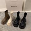 South Korea's original thick-soled white square-headed Martin boots women's shoes 2025 new summer thin spring autumn and winter short boots