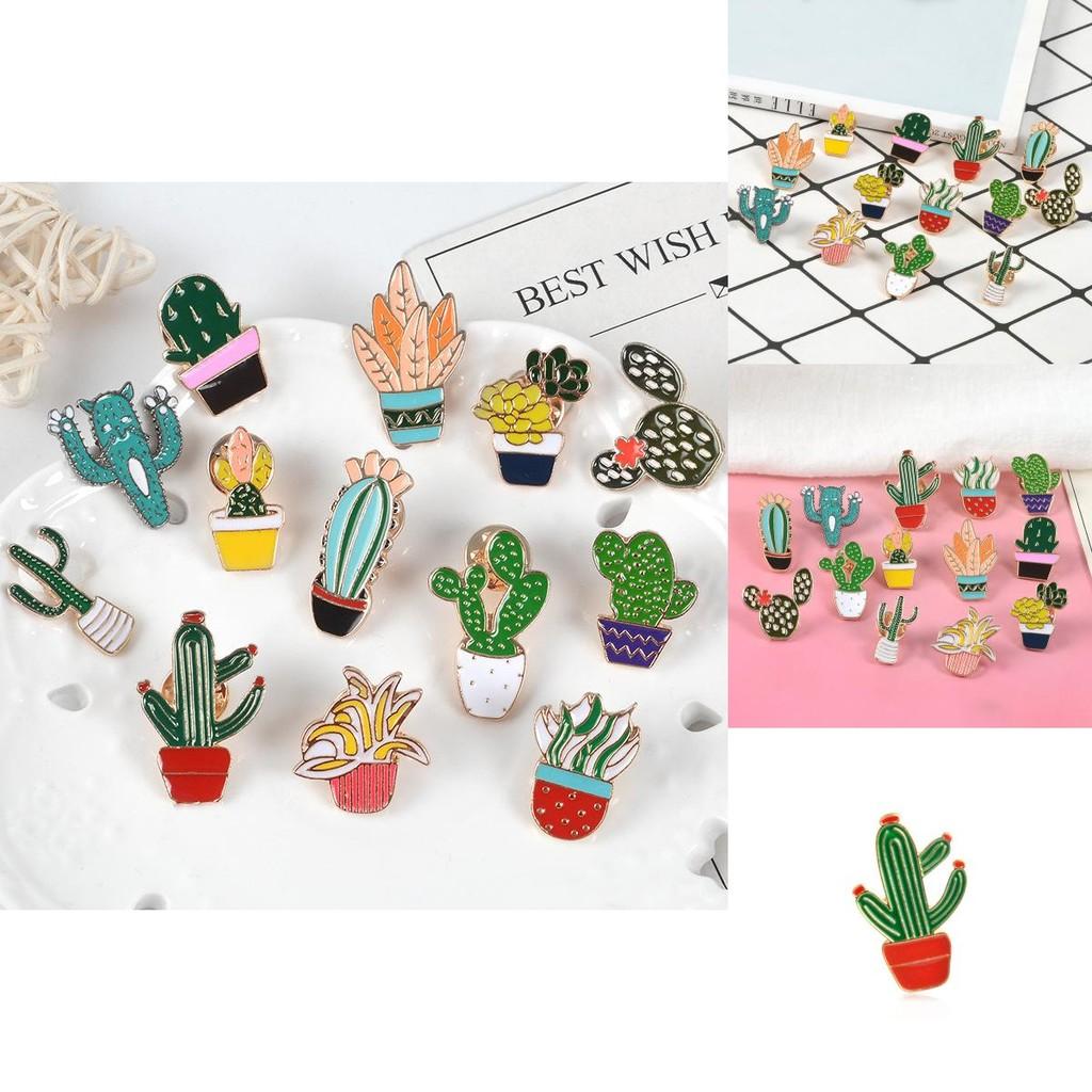 Unique Cartoon Creative Cactus Brooch Pin Accessory For Fashionable Apparel Use