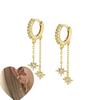 925 Silver Ear Needle White Zircon Butterfly/Water Drop Hoop Earrings Drop Earrings For Women Fashion Wedding Jewelry