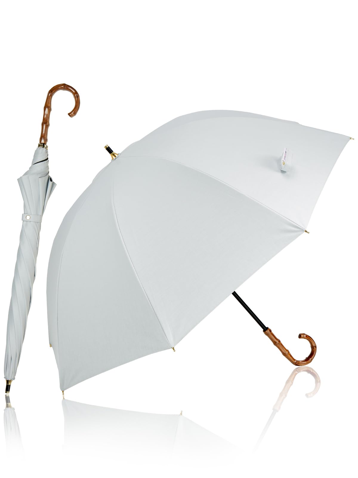 

KIZAWA Long Silky Gloss Deep 55cm Grilled Bamboo UV Light Full Large Heat Heat Protection Parasol, Umbrella, Fabric, Ribs, Ribs, Handle, Protection,