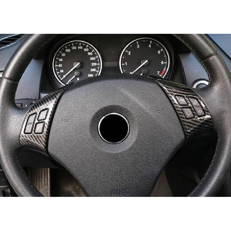 Fit For BMW X1 E84 2010-2013 ABS Carbon Fiber Steering Wheel Switch Cover Trim