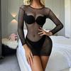 Sex Underwear Sexy Fishing Net Perspective One-piece Net Socks Suspender Temptation Hollow Open One-piece