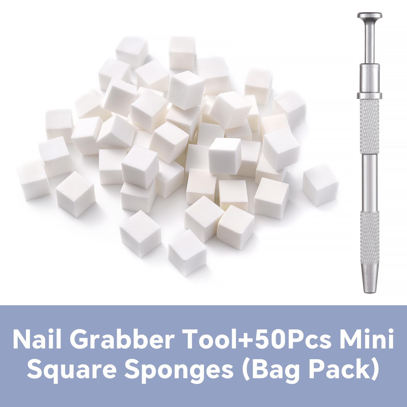 

Mini Square Nail Art Sponge with 4 Claws Nail Sponge Metal Grabber Set Multipurpose Blush Gradient Sponges Beauty Manicure Tools