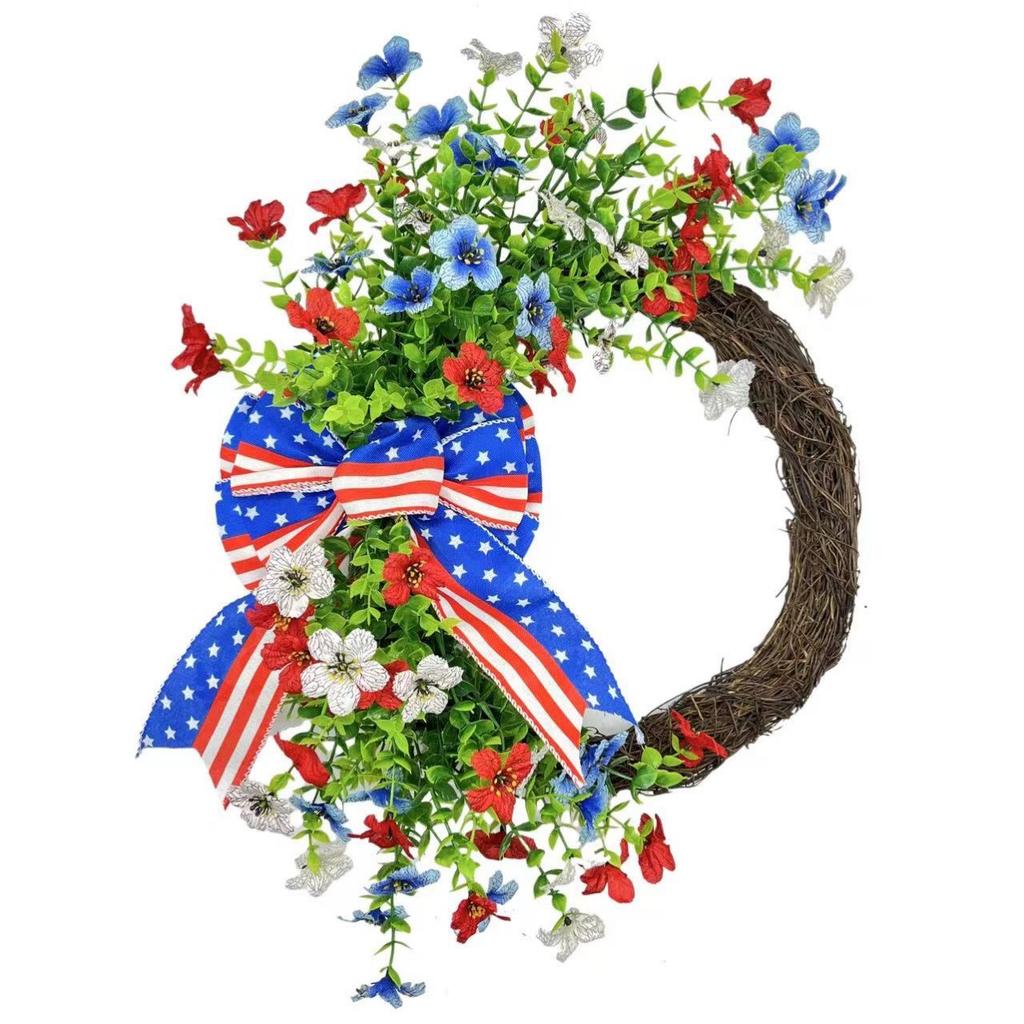 2025 American Independence Day Wreath Door Wreath American Door Basket Decoration July 4Th Wreath Independence Day Decoration