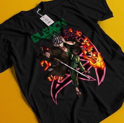 T-shirt Urahara Kisuke Bleach Maglietta Anime Camicia Zaraki Maglietta Ichigo Bankai Aizen