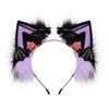 Halloween Cat Ear Headband Plush Faux Fur Pumpkin Headpiece Lolita Cosplay Adult Costume Accessory