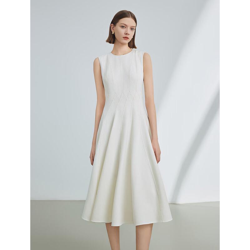 LANGZI French Elegant Sleeveless A-Line Midi Dress