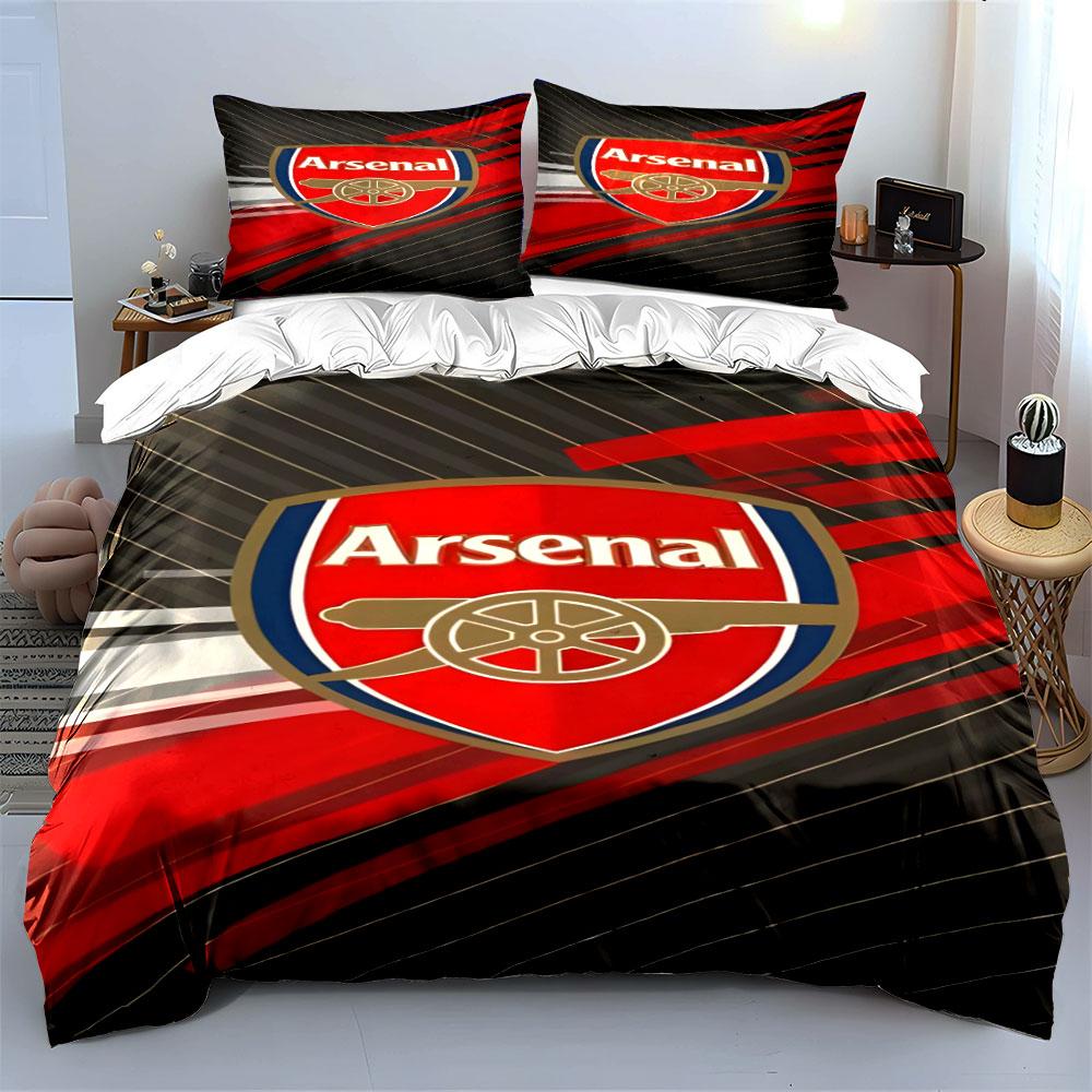 Conception du logo Arsenal rouge. Ensembles de literie Ensembles de housses de couette Housses de couette Taies d'oreiller(1 * Housse de couette 2 * Taies d'oreiller sans couette)
