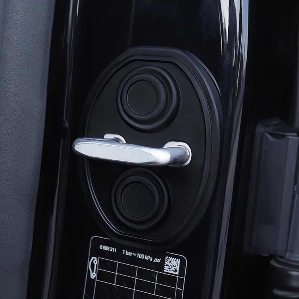 4x Silicone Car Door Lock Cover Door Latch Protection Cushion Black Accessories